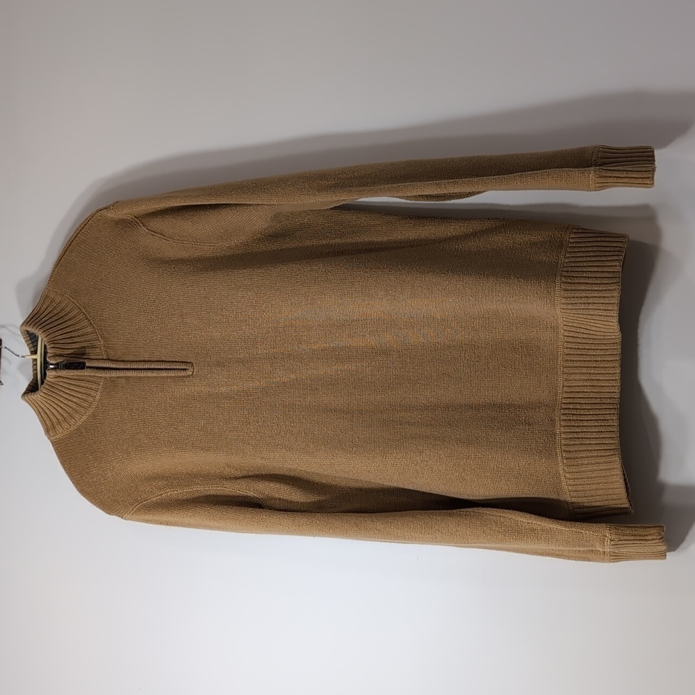Eddie Bauer | Vintage 100% Cotton Knit Gold Mustard Quarter Zip Sweater Size M